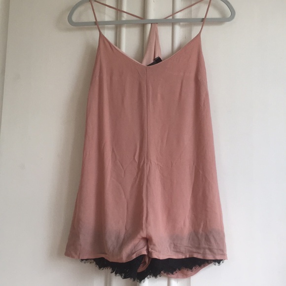 Wet Seal Dresses & Skirts - Wet Seal sexy pink and black lace romper